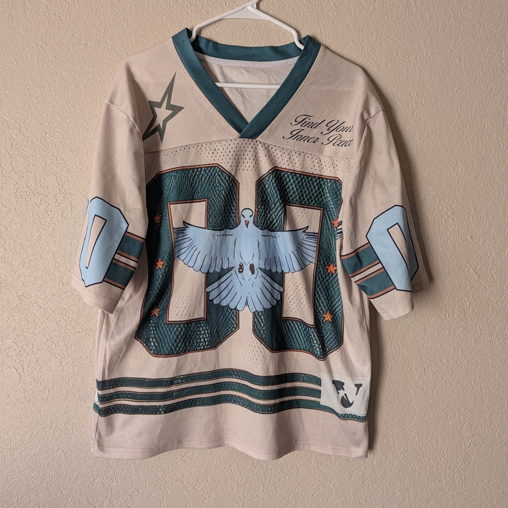 Men's Green and Cream Graphic Jersey 0084